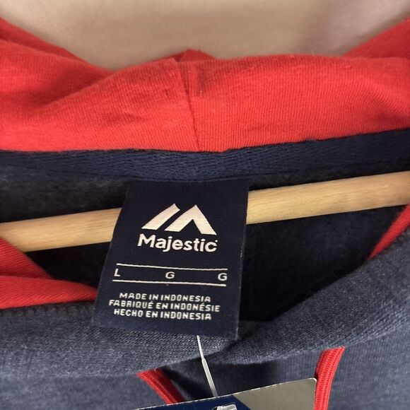 Cleveland Guardians Majestic Pullover Hoodie Blue Size Large NWT - Picture 3 of 6